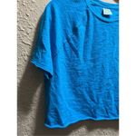 PINK - Victoria's Secret PINK By Victoria’s Secret Blue Cropped T-Shirt Woman’s Size Small Photo 2