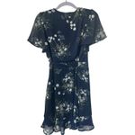 Francesca's Navy Blue Floral Wrap Dress Photo 2
