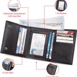 Chain Wallets for Men Biker Wallet with RFID Blocking Genuine Leather Trifold Wallet with Chain Photo 4