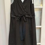 Eliza J Vintage  Black Polka Dot Chiffon Retro Pinup Midi Dress Plus Size 16W Photo 0