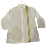 Susan Bristol women’s button up shirt long sleeve white cotton flower embroider Photo 2