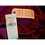 American Eagle Outfitters Women's Shirt Top Large Burgundy Maroon Lace Crop Photo 6