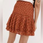 Madewell Smocked Pull On Orange Floral Tiered Mini Skirt G47 Photo 3