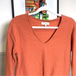 Madewell  Texture & Thread Orange V-Neck Sweater Photo 9