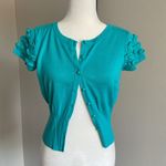 Willi Smith Women's Teal Button-Up Cardigan Size M Photo 1