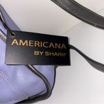 Americana by Sharif Medium Purse Blue Pebbled Leather Crossbody Shoulder Bag NWT Purple Photo 3