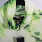 NEW AFRM Shailene Sheer Mesh Mockneck Long Sleeve Midi Dress Lime Green Tie Dye Photo 1