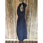 Jenny Yoo  6 Navy Blue Crinkle empire waist one shoulder Knee Length Prom dress Photo 2