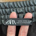 ZARA Vegan Leather High Rise Balloon Leg Joggers Jogging Pants in Black Size XL Photo 13