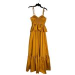 MISA Los Angeles  Mustard Yellow Smocked Ruffle Tiered Maxi Dress XS Photo 3