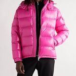 Moncler  Pink Maya Shiny Puffer Jacket Coat Hooded Unisex Photo 13