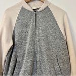 Gap Women’s Two-Tone Grey and Cream Zip-up Bomber jacket size small NWOT Photo 1