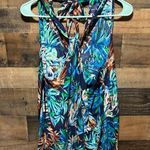 Lulu's Leafy Sleeveless Coverup Blue Size L Photo 1