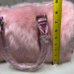 DOLLS KILL SUGAR THRILLZ PINK FAUX FUR SHAGADELIC HOLOGRAPHIC WEEKENDER NWT Photo 13
