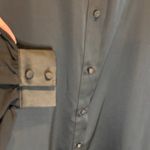 Camila Coelho  Black Satin & Sheer Button Down Shirt - size XL Photo 4