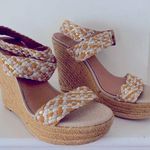 Saks 5th Avenue Saks Fifth Ave woven ankle strap Wedges size 9.5 Photo 0