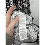 Boden Notch Neck Jersey Mini Dress Women 8 Black White Preppy Retro Floral Artsy Size 6 Photo 6