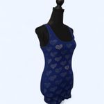 EXPRESS navy blue heart print vintage 2000s tank top Size S Photo 3