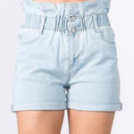 American Bazi High Waisted Paperbag Denim Shorts M Photo 0