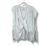 Free People  Cream Show Off Tee Tie-Front Crochet Reversible Slouchy Dolman Tee Photo 3