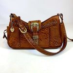 American West  Tooled Leather Shoulder Bag Purse A27‎ Photo 1