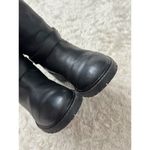 Fendi Rabbit Fur Lined Motorcycle Boot Moto Black Leather Gold Hardware Photo 6