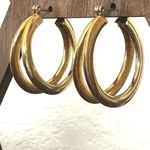 Gold tone double hoop earrings Photo 8