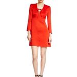 Maje  Rahon Red Orange Silky Textured Mini Dress Photo 10