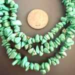 Estate Green Colored Howlite Triple Strand Gemstone Necklace Barely Worn Photo 2