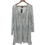 City Chic  Bright Lights Sequin V Neck Long Sleeve Mini Dress White Silver XL 22 Photo 1