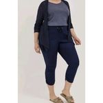 Torrid  Plus Size Navy Blue Pull On Skinny Stretch Poplin Mid-rise Joggers Pants Photo 1