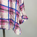 Johnny Was NWOT  Plaid Rayon Soft Long Sleeves Oversized Shirt Blouse Size S Photo 7