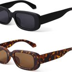  Rectangle Sunglasses for Women Retro Driving Glasses 90’s Vintage Fashion Narrow Square Frame  Photo 0