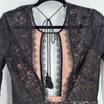NWT The Jetset Diaries Zodiac Long Sleeve Lace Mini Dress Black Size Small Tan Photo 8