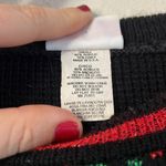 Holiday Time Vintage  Christmas Sweater Black Wreath Lurex Knit Small Photo 6