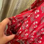 Free People  Cherry Red Boho Lace Nomad Child Mini Peasant Dress Medium Photo 5