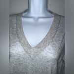 Adam Lippes  V Neck Heather Grey Bamboo Cashmere Blend Pullover Sweater EUC Sz‎ S Photo 3