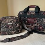 Vintage Floral Tapestry 2 Piece Luggage Set Ricardo Beverly Hills + Protocol Green Photo 0