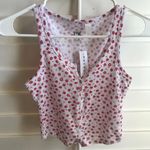 PacSun NWT Red Floral Button Up Tank Top Photo 0