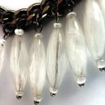 Talbots  white glass beaded gold tone crystal statement necklace Photo 5