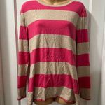Old Navy Pink and Beige Striped Perfect Tee Long Sleeve in XL Photo 0