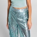 Jeannie Mai X INC Women's High Waist Sheer Sequined Pants Evening Pants 6 Photo 1