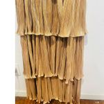 Mac Duggal Gold Metallic Plissé Square Neck Pleated Ruffle Belt Detail Dress 8 Photo 5