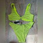 Kendall + Kylie Green Bikini Set V-Neck High-Cut Photo 1