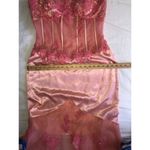 Alyce Designs Size 12 Gown Prom Strapless Formal Coral Pink Sheer Beaded NEW Photo 9