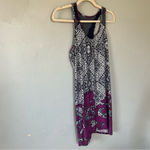 Apt. 9  Pajama Silky Intimate Slip Sleeveless Dress Purple White Small Photo 6