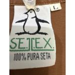 SEITEX Brown 100% Pura Seta Silk Button Down Shirt Long Sleeve Size L Vintage Size L Photo 2