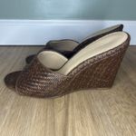 Veronica Beard Women’s 9 Sandals Dali Raffia Leather Wedge Brown Shoes Open Toe Photo 3
