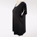 Tahari Black Short Flutter Sleeve T-Shirt Top Large Photo 3