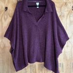 A New Day  Collar Cape Stretchy Burgundy Poncho Sweater One Size Photo 0